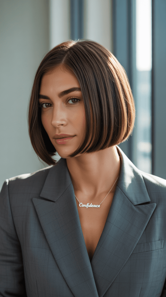 Sleek and Chic Jawline Bob