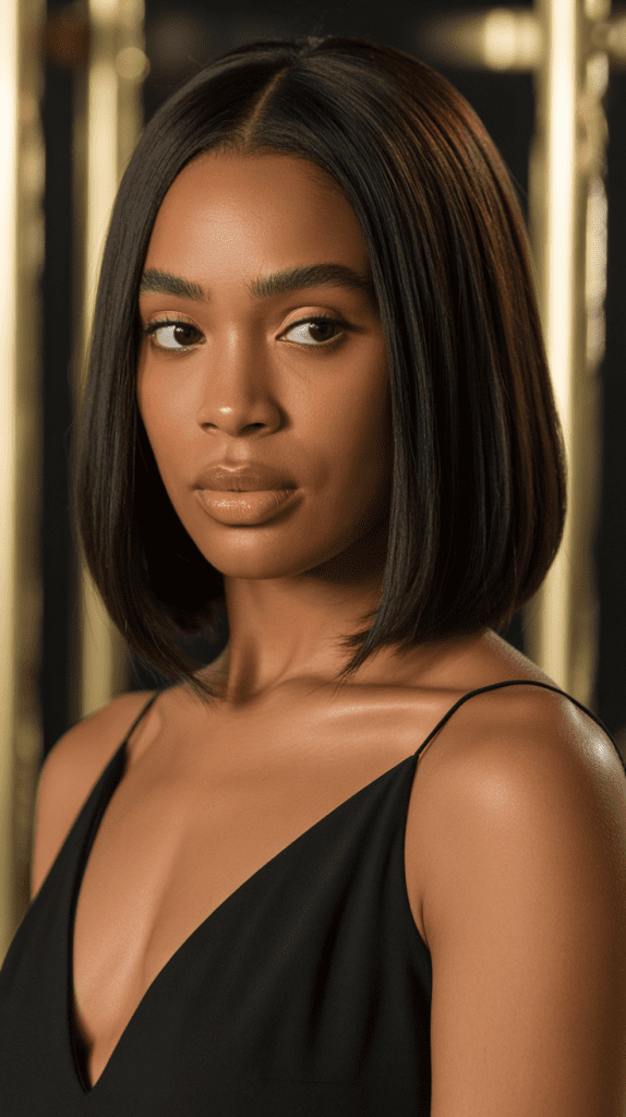 Sleek Center-Parted Bob