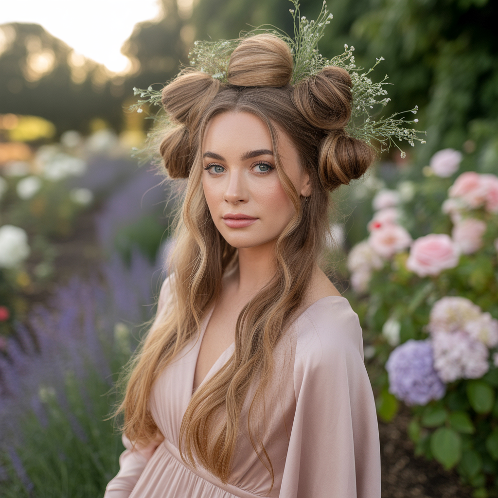 Romantic Garden-Inspired Flower Bun