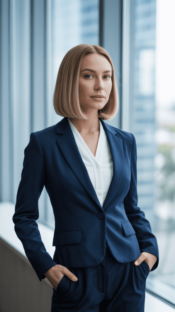 The Sleek and Straight Modern Bob