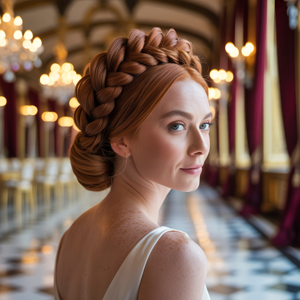 Elegant Twisted Rope Crown Updo