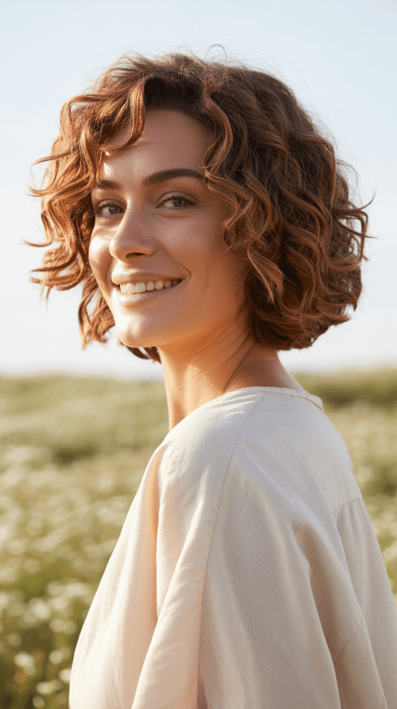 Curly Bob Confidence and Self-Expression