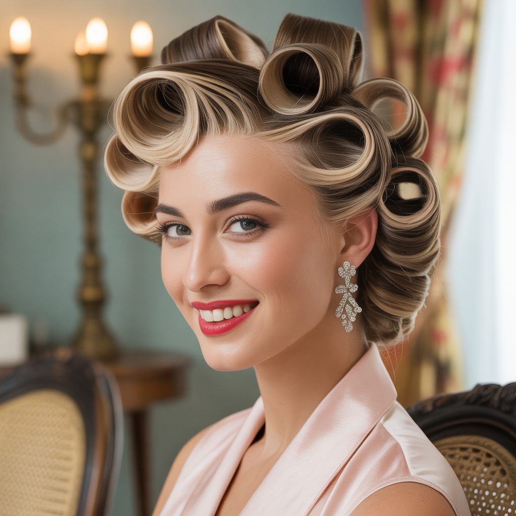 Vintage Pin Curl Updo