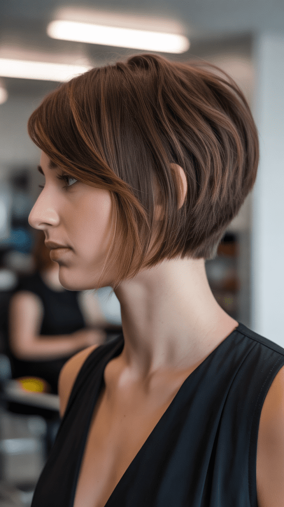Inverted Bob with Side-Swept Fringe