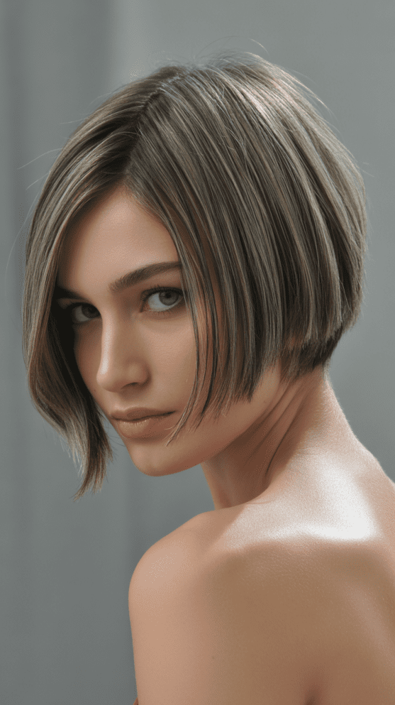 Textured Layered Angled Bob