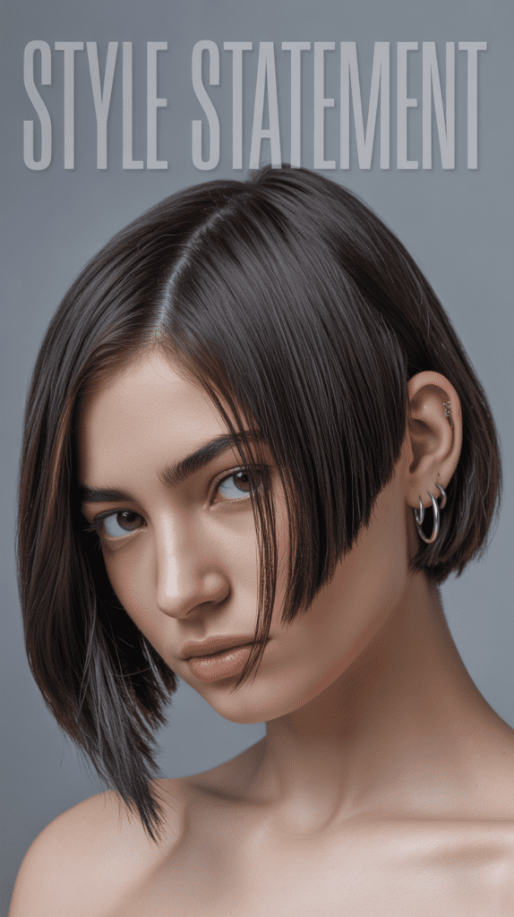 Asymmetrical Angled Jawline Bob