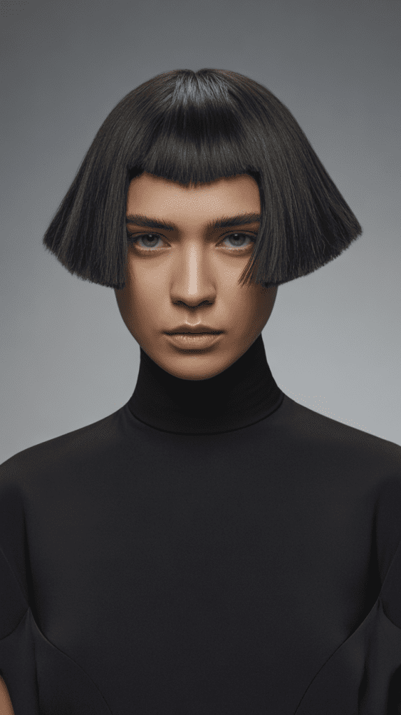 Blunt Choppy Jawline Cut