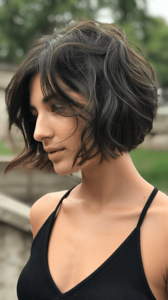 Textured French Bob with Choppy Layers