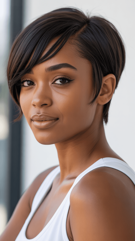 Pixie Cut with Side Swept Bangs
