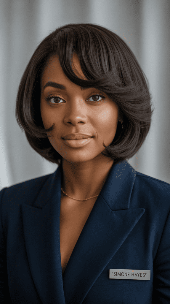 Sleek Side-Swept Bangs with Bob