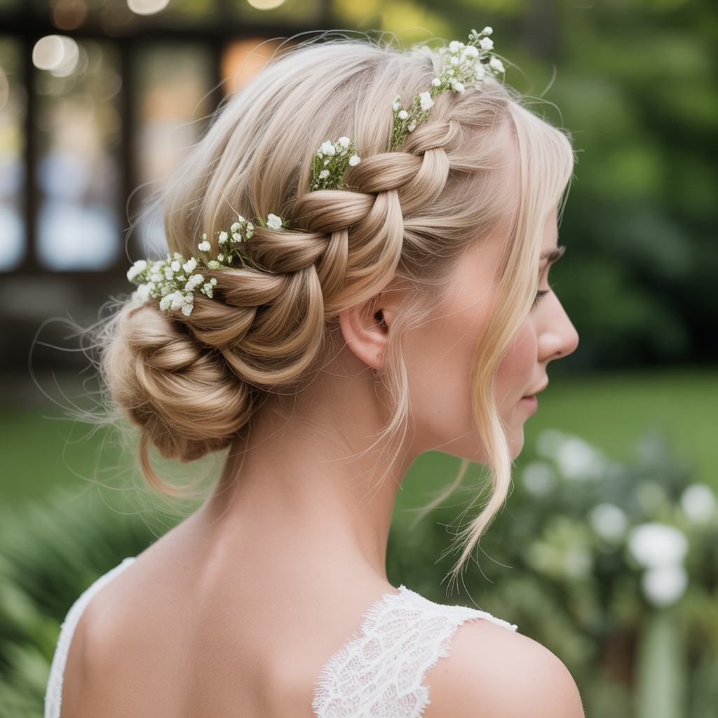 Braided Crown with Low Chignon