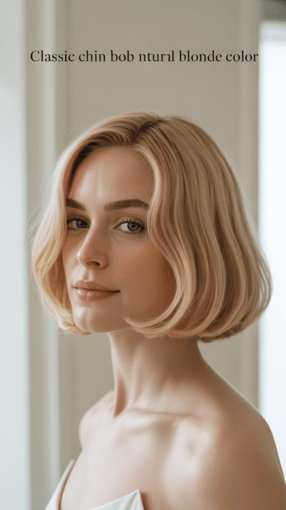 Classic Chin Bob with Natural Blonde