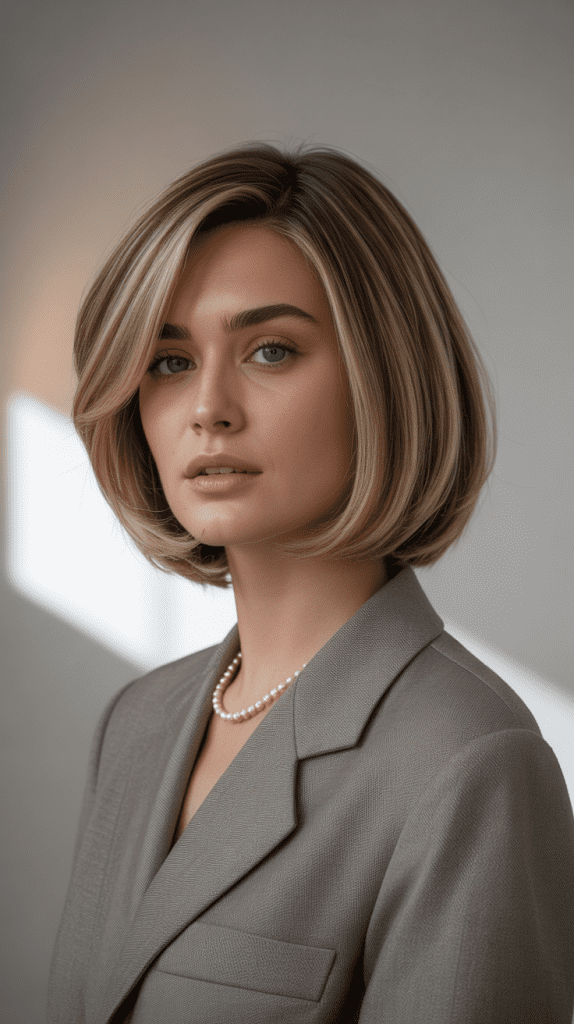 Dramatic Long Layered Angled Bob