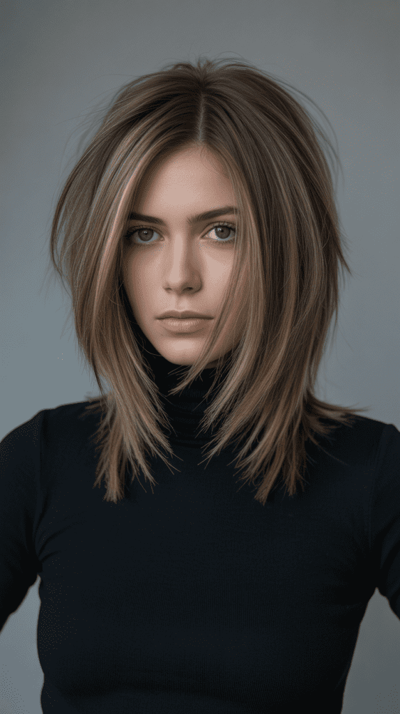 Soft Layered Angled Bob with Waves