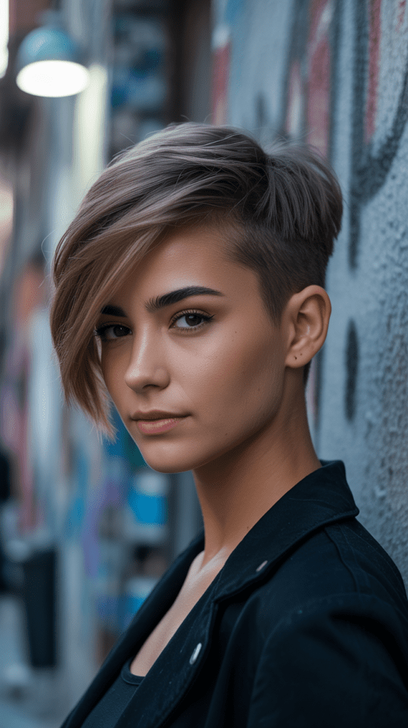 Tousled Lob with Subtle Highlights