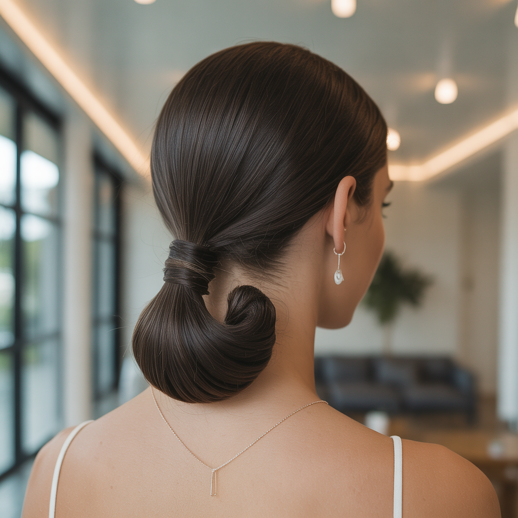 Sleek Low Ponytail Updo