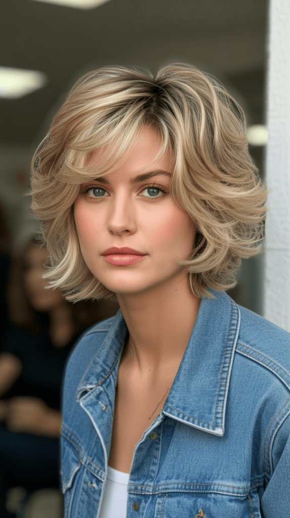 Textured Shag Blonde Bob