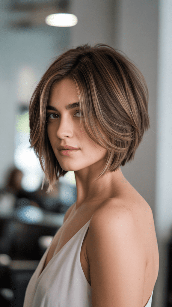 Asymmetrical Layered Angled Bob