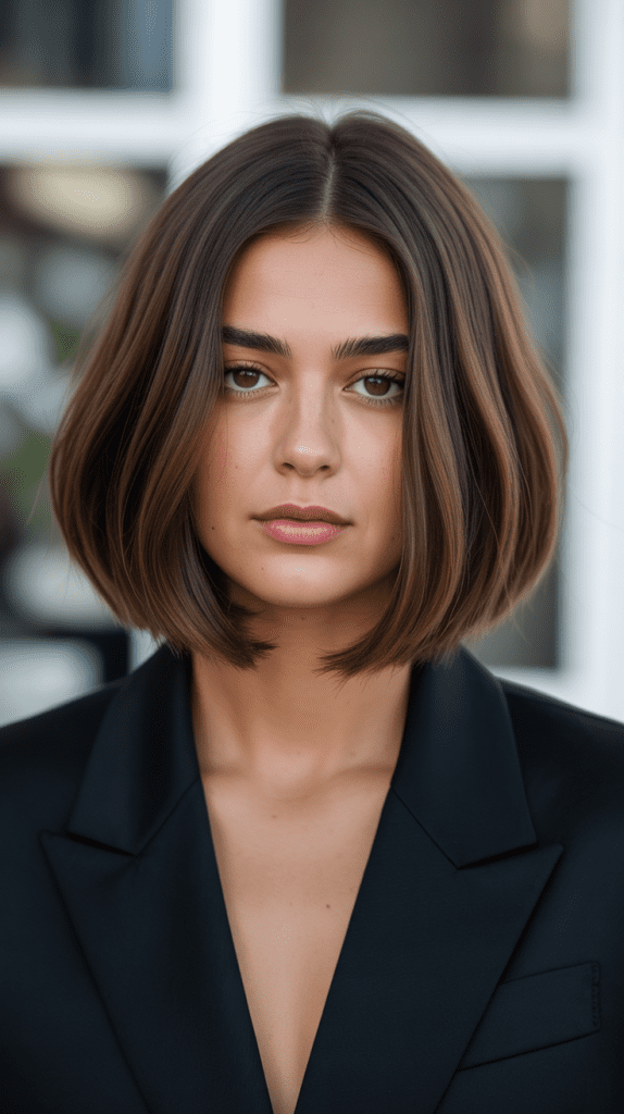 Blunt Cut Bob with Center Part