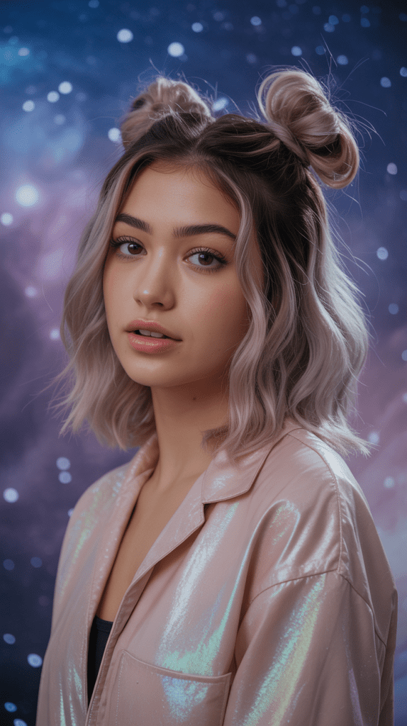 Ethereal Half-Up Space Buns