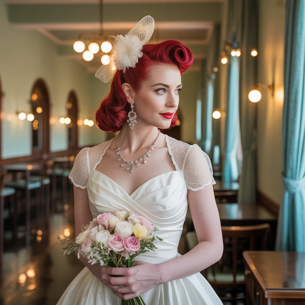 Vintage Victory Rolls with Bun