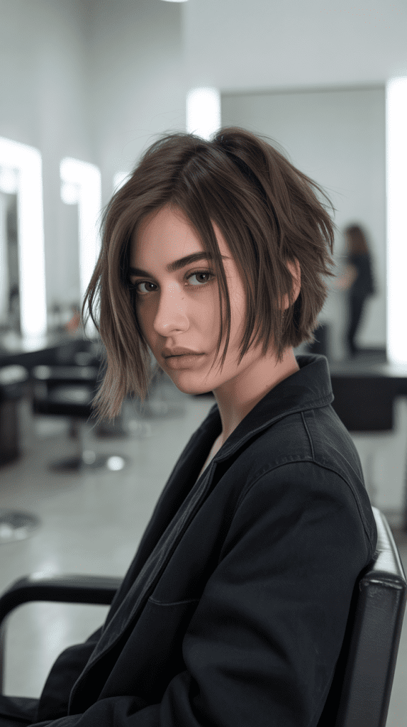 Voluminous Layered Angled Bob