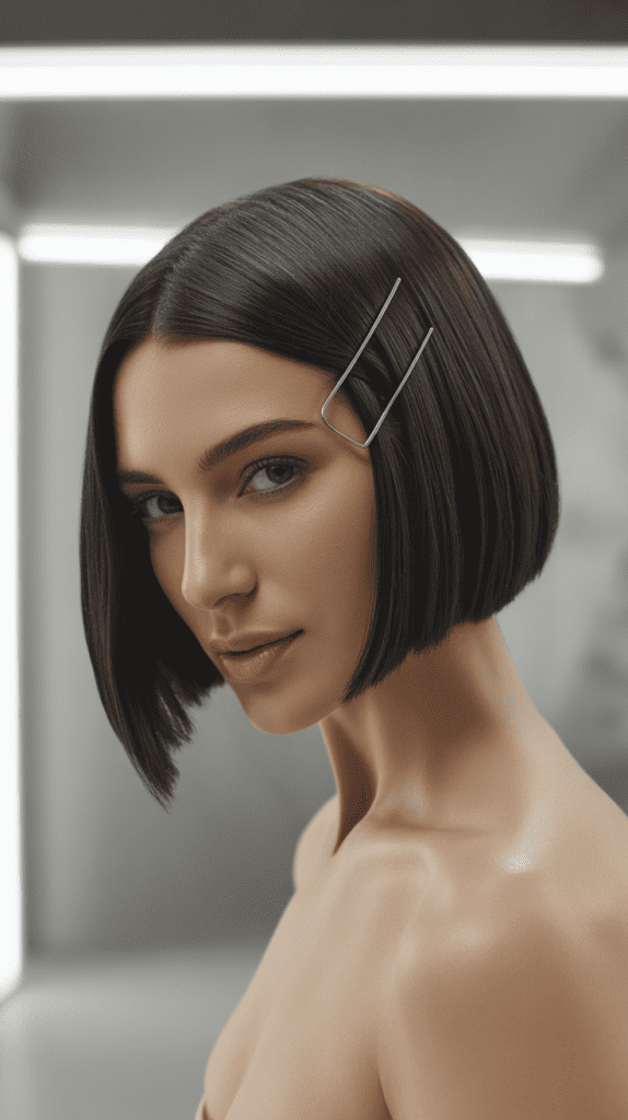 Sleek Straight Angled Bob
