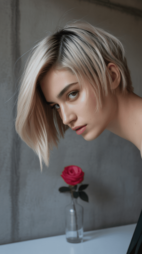 Asymmetrical Blonde Bob