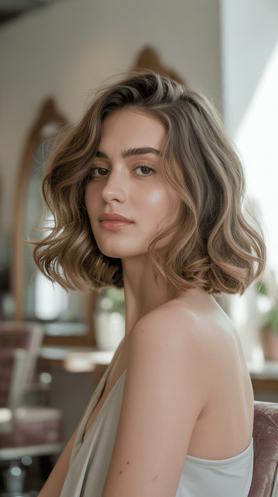 Wavy Angled Long Bob