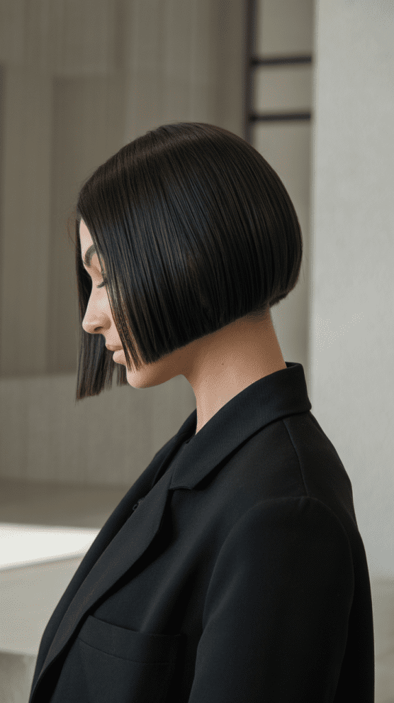 Blunt French Bob with Internal Layers