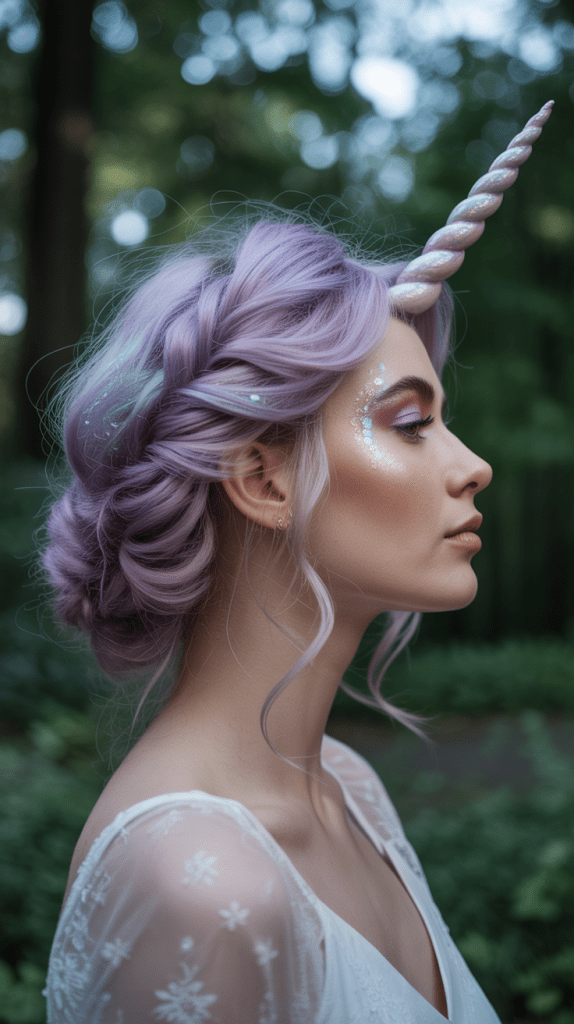 Twisted Unicorn Horn Updo