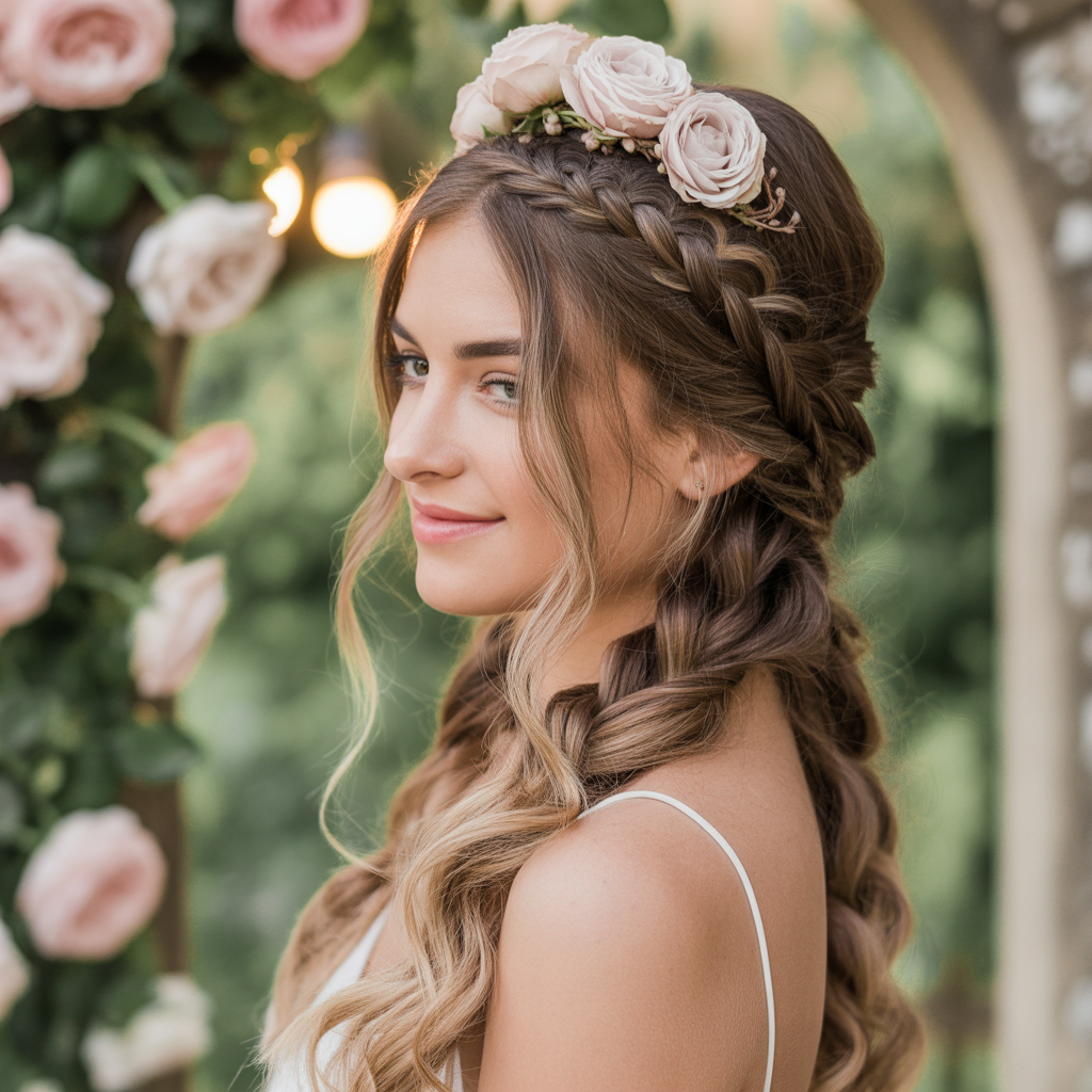  Romantic Cascading Braided Updo
