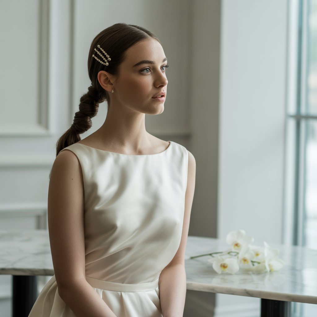 Waterfall Braid Half-Up Style