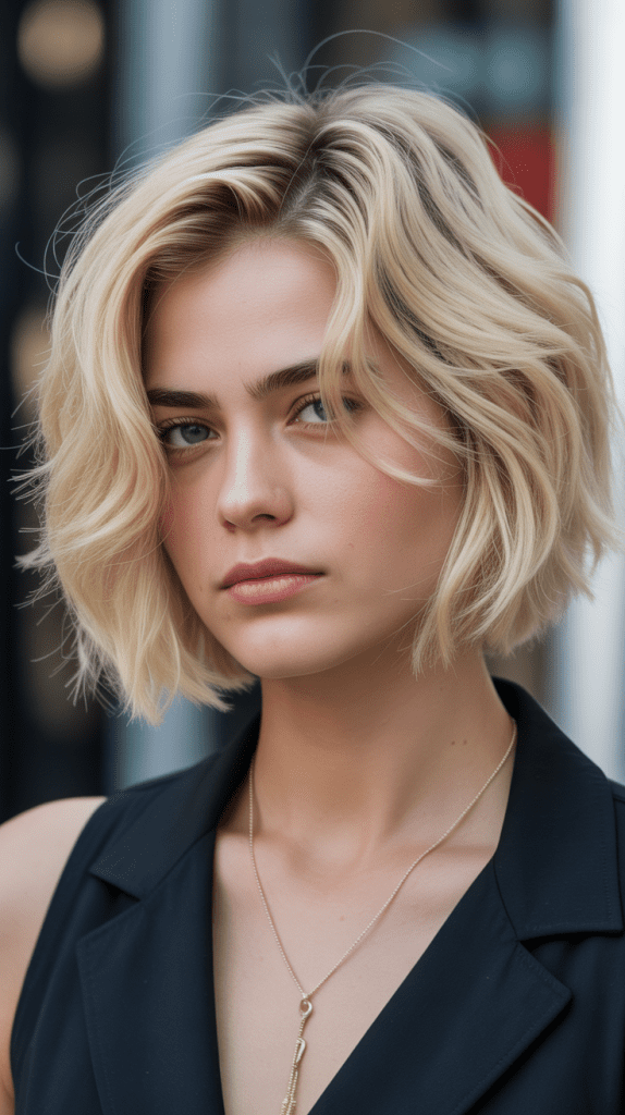  Razor-Cut Blonde Bob