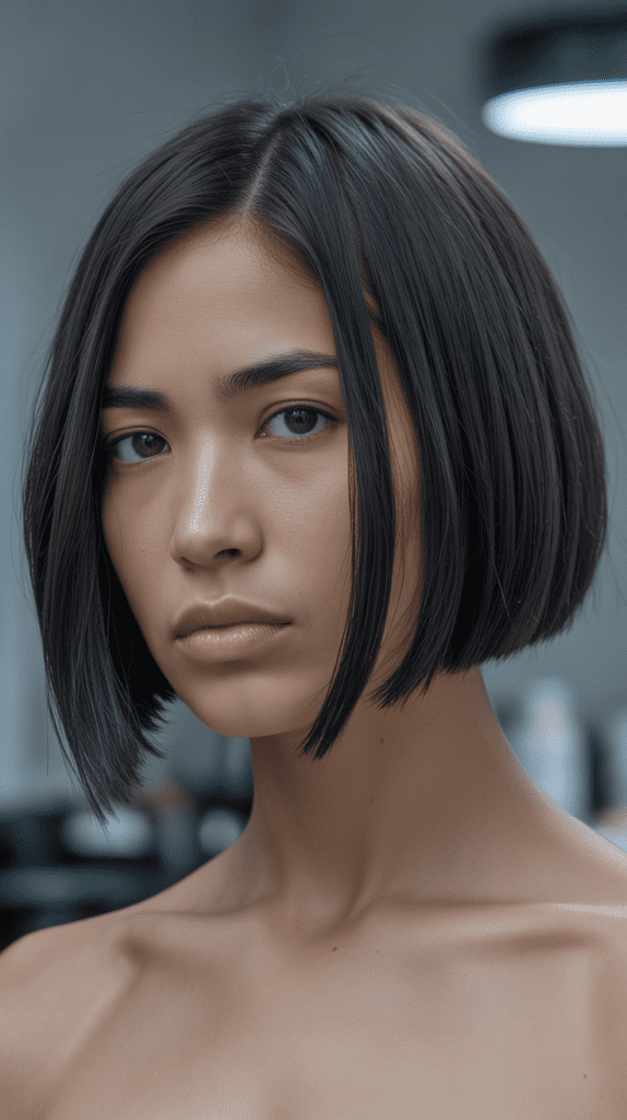 Blunt Angled Long Bob