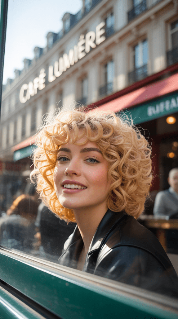 Curly Blonde Bob