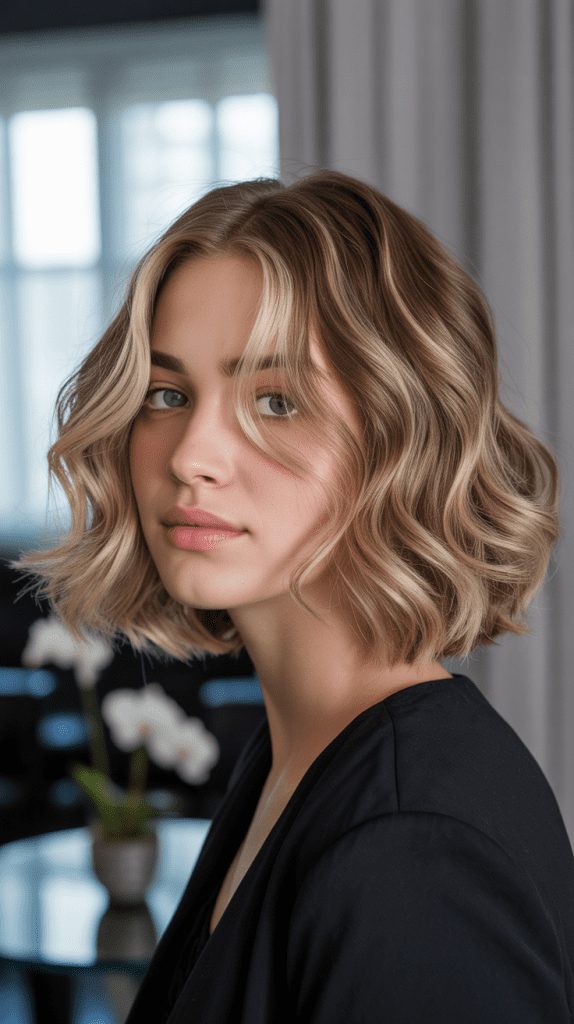 Wavy Bob with Subtle Highlights