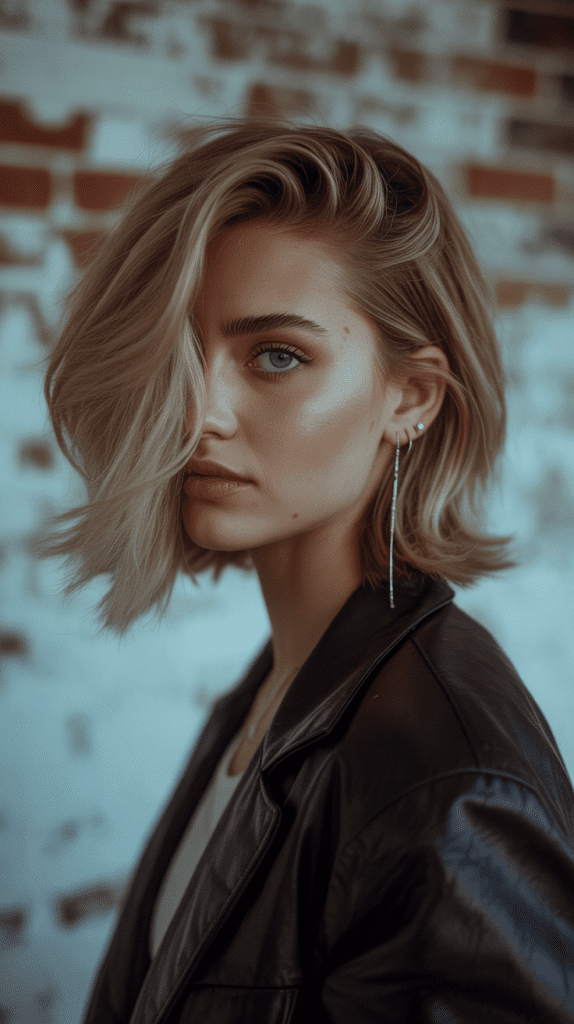 Shaggy Chin Bob with Dirty Blonde Tones