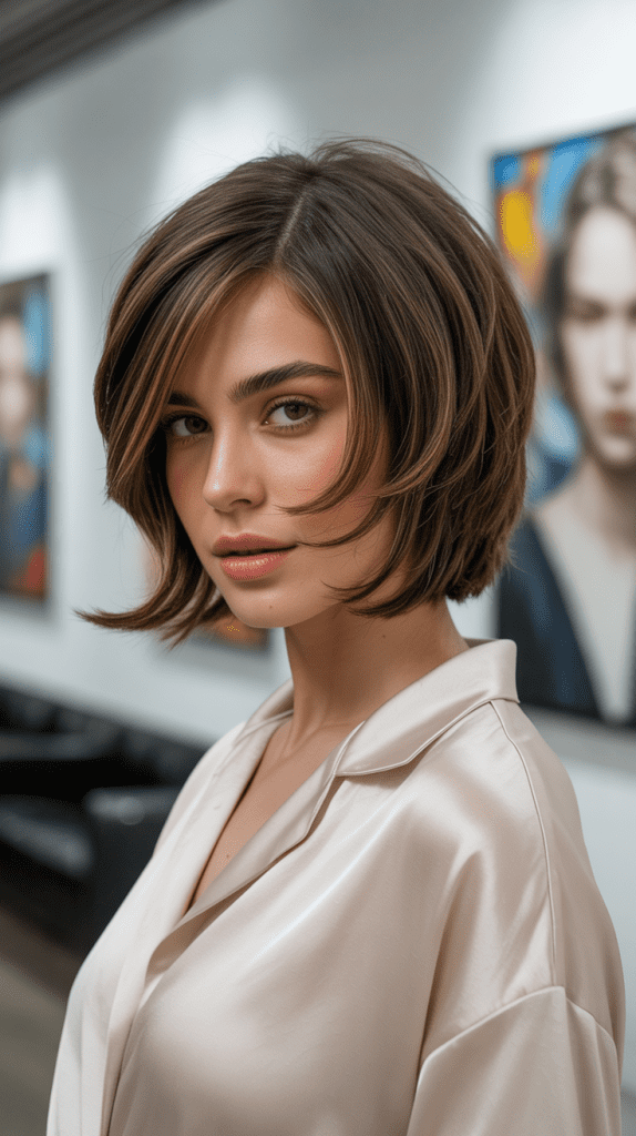 Face-Framing Layered French Bob