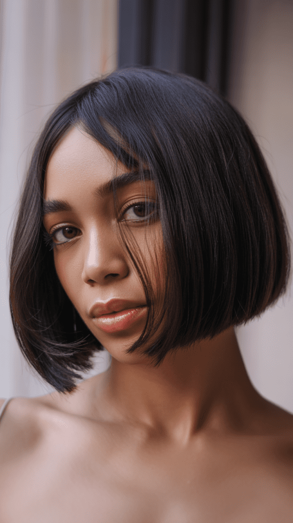 Side-Swept Bangs with Bob