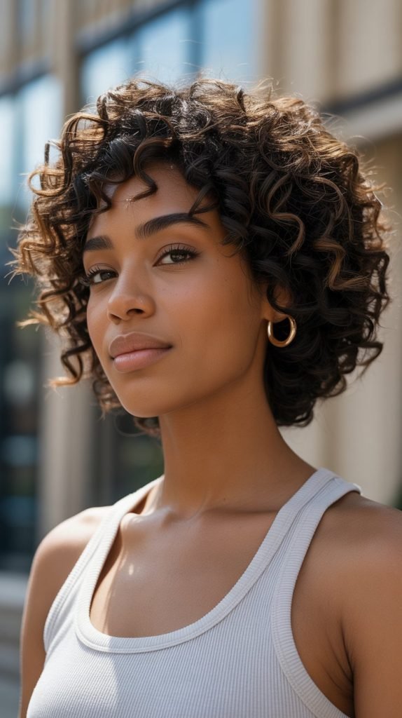 Natural Textured Jawline Bob