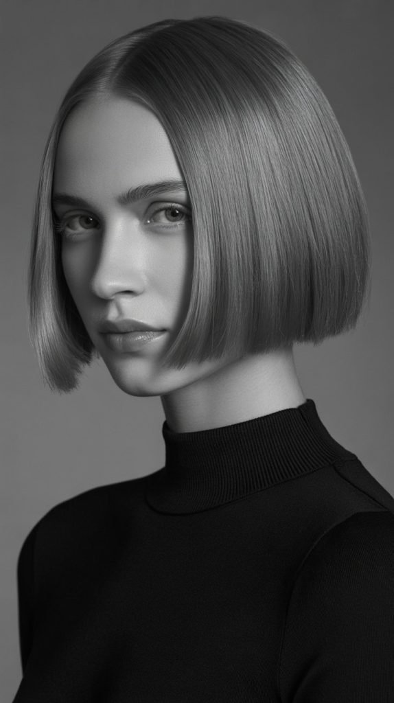  Pin-Straight Ear-Length Bob