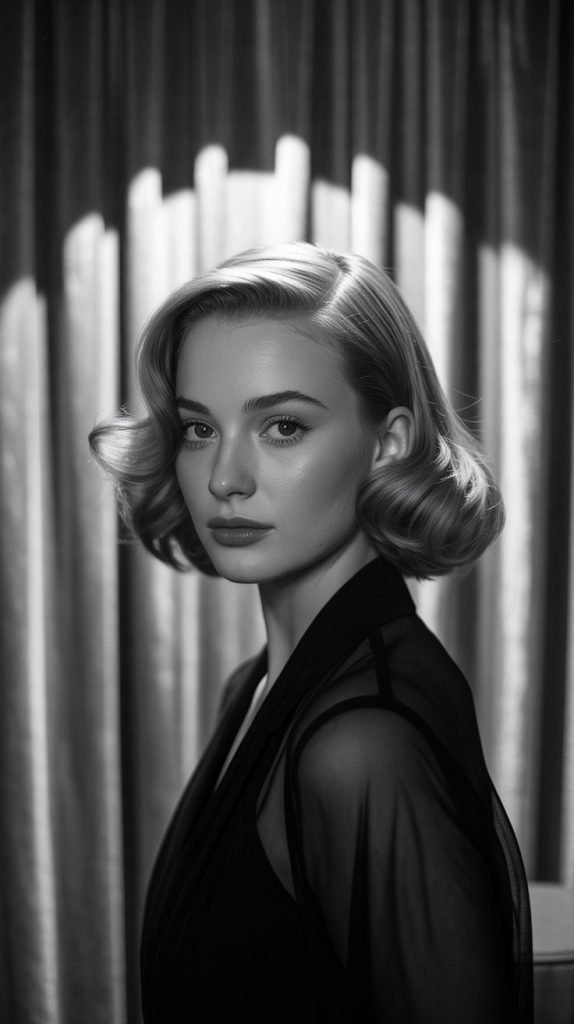 Retro Undercut Bob with Vintage Flair