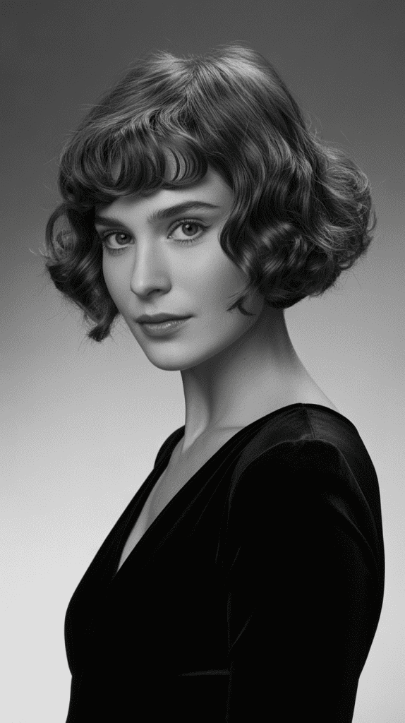 Shaggy French Bob with Pin Curls