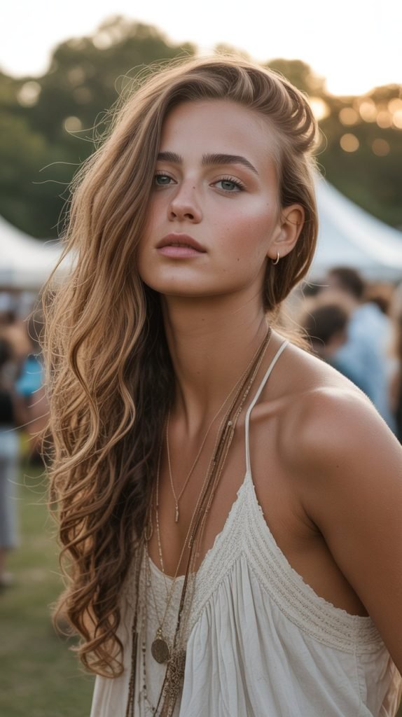 11. Boho Side Swept Waves