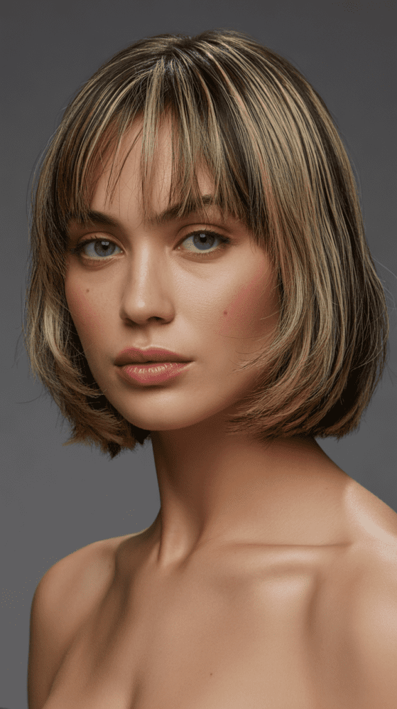French Bob with Ribbon Highlights