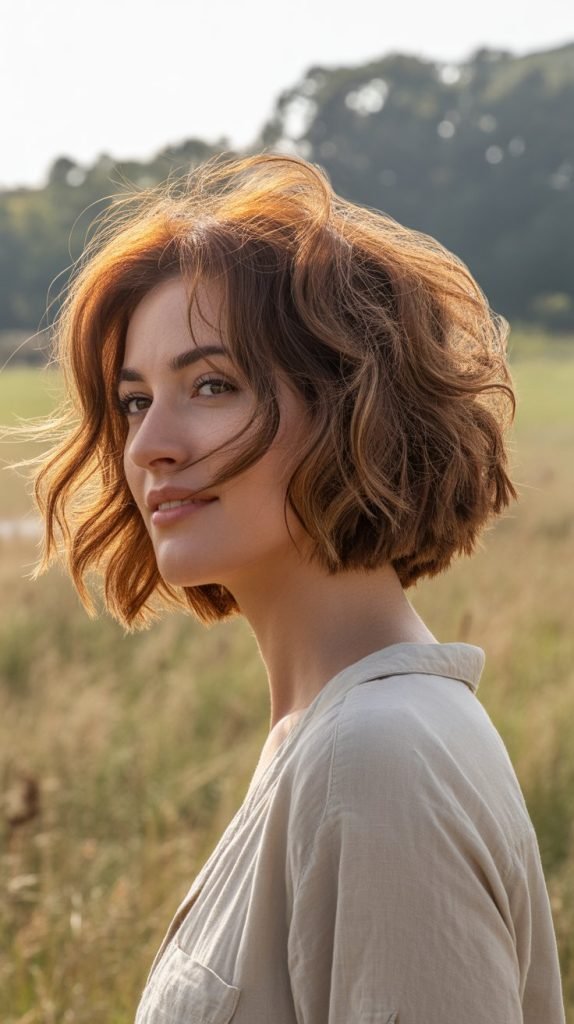 12. Messy Textured Neck-Length Bob