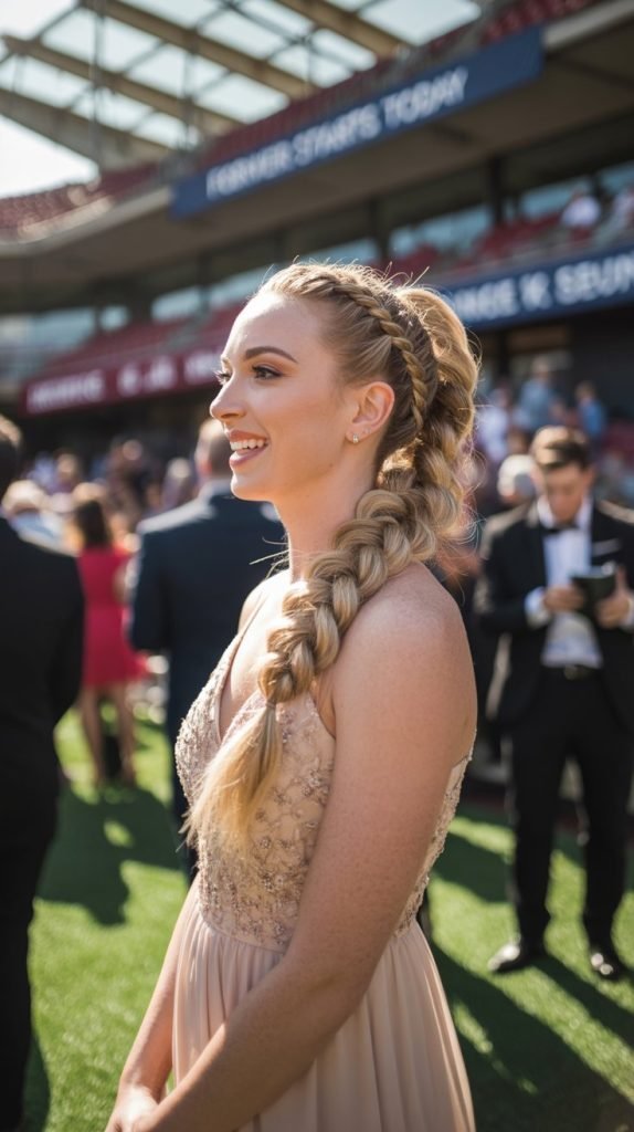 Double Dutch Braid into High Ponytail