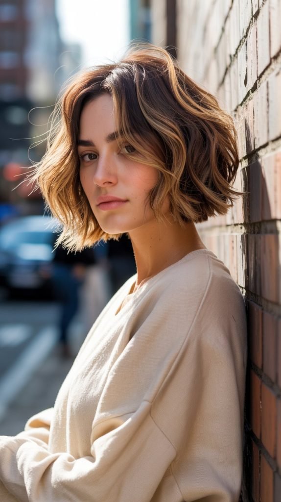 24. Feathered Bob with Tousled Finish