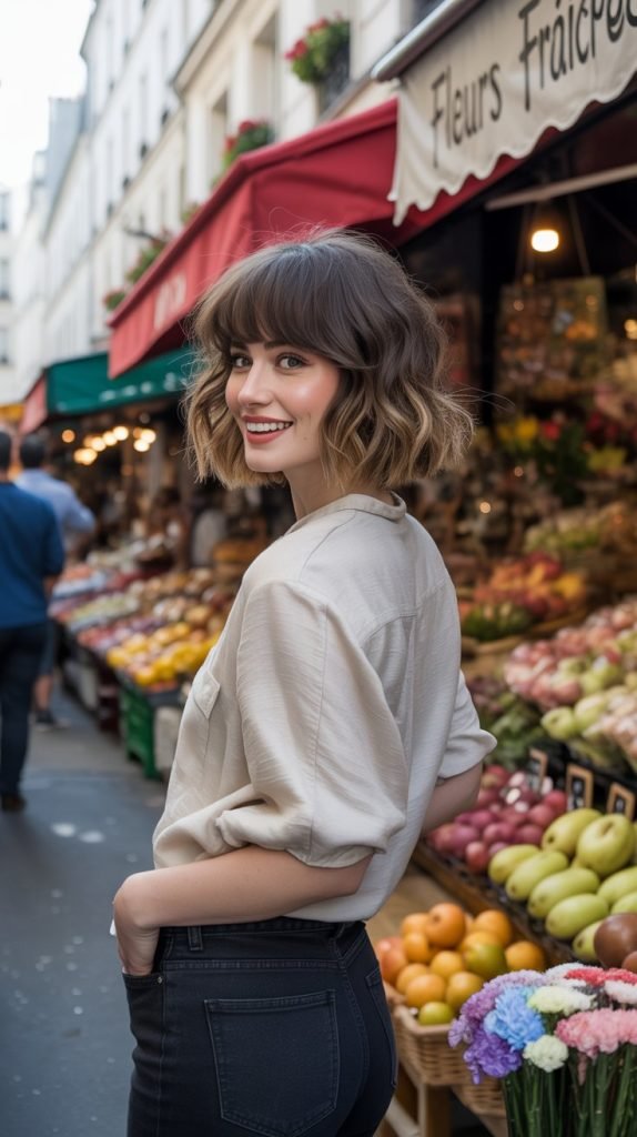 Tousled French Bob with Peek-a-Boo Bangs